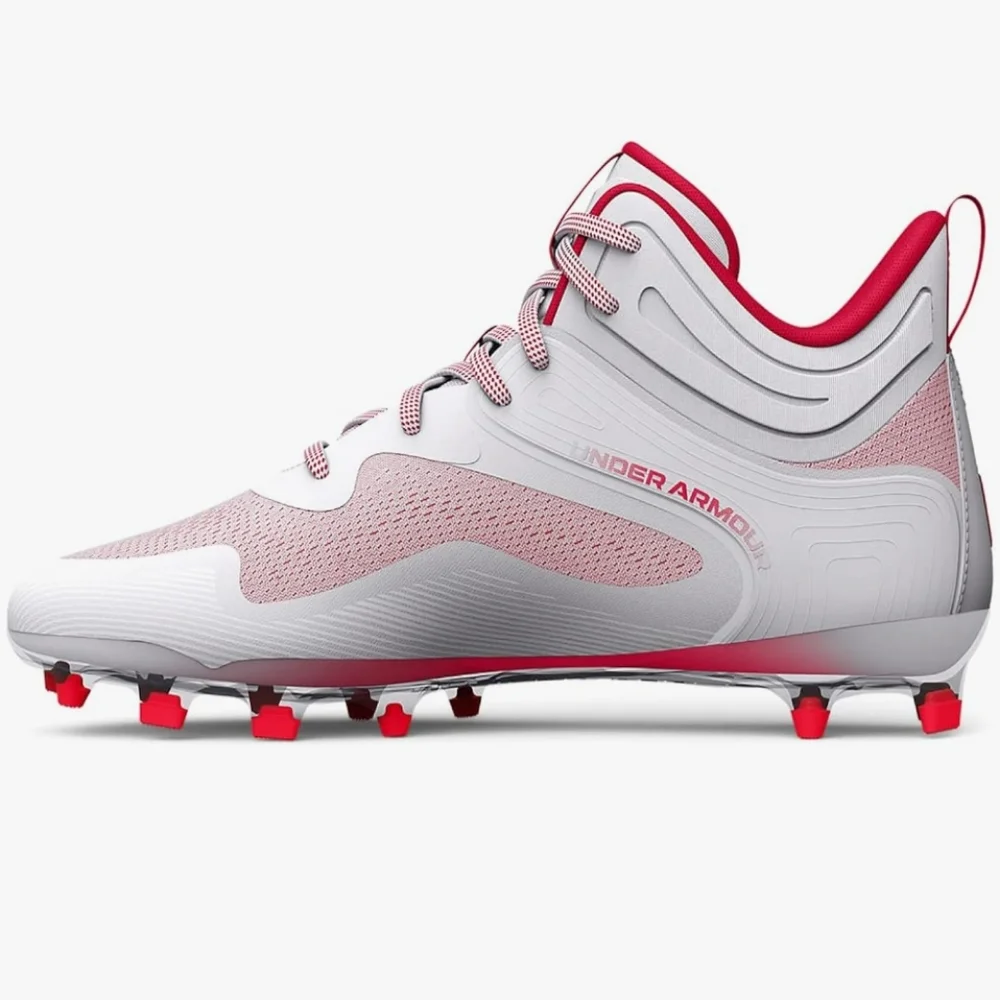 Under Armour Command MC Mid Lacrosse Cleats Men Size 13 White / RedStyle 3025639